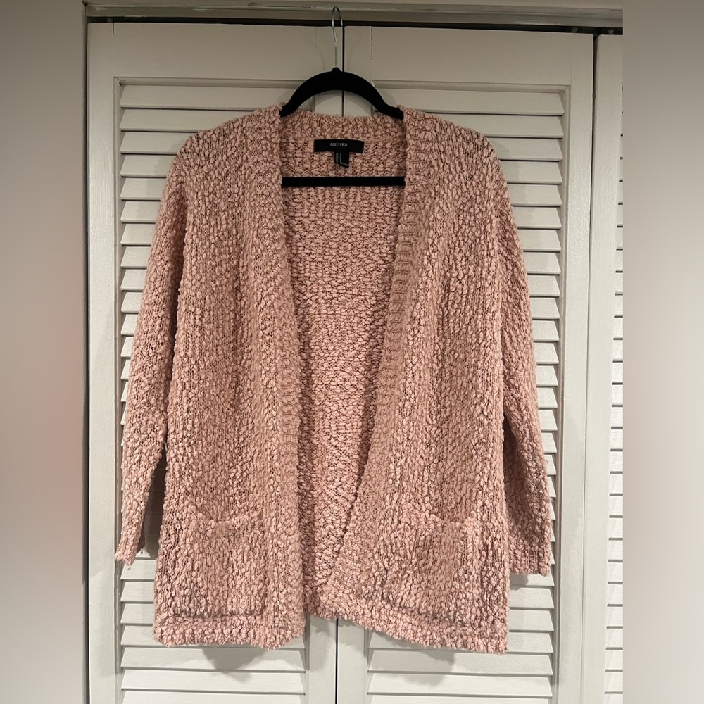 Open Front Casual Loose Knot Cardigan